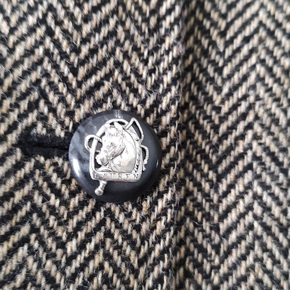 Lauren Ralph Lauren Houndstooth wool tweed blazer jacket Sz 8P - Picture 4 of 7